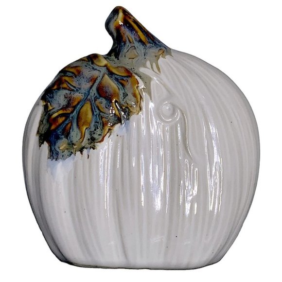 Napkin Holder Autumn White Pumpkin Hand Painted Ceramic Harvest Kitchen Accent - Picture 6 of 16